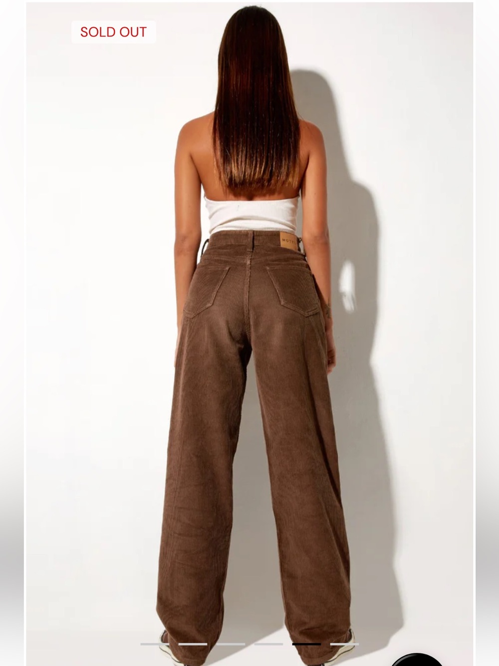 Chocolate 90s Parallel Cord High Rise Jeans Petite - Picture 11 of 11